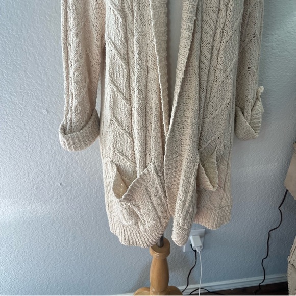 Sparrow Anthropologie cream cotton crocheted cardigan Size XS - Picture 4 of 12